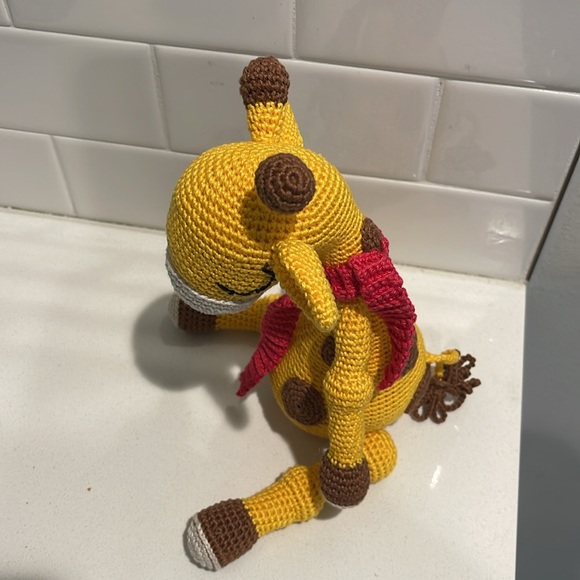 Handcrafted Sleepy Giraffe Amigurumi Crochet Stuffed Animal Toy Doll Figure 🦒 - Picture 9 of 13